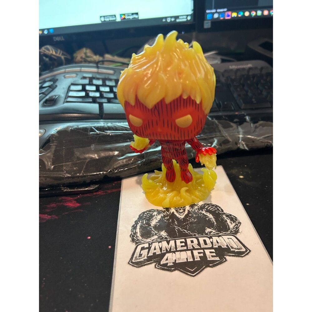 Funko Pop Marvel Fantastic Four Human Torch GITD Glow Collector Corps Excl # 572